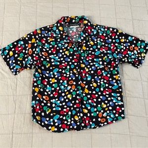 Vintage 80s button down with multi color Spots